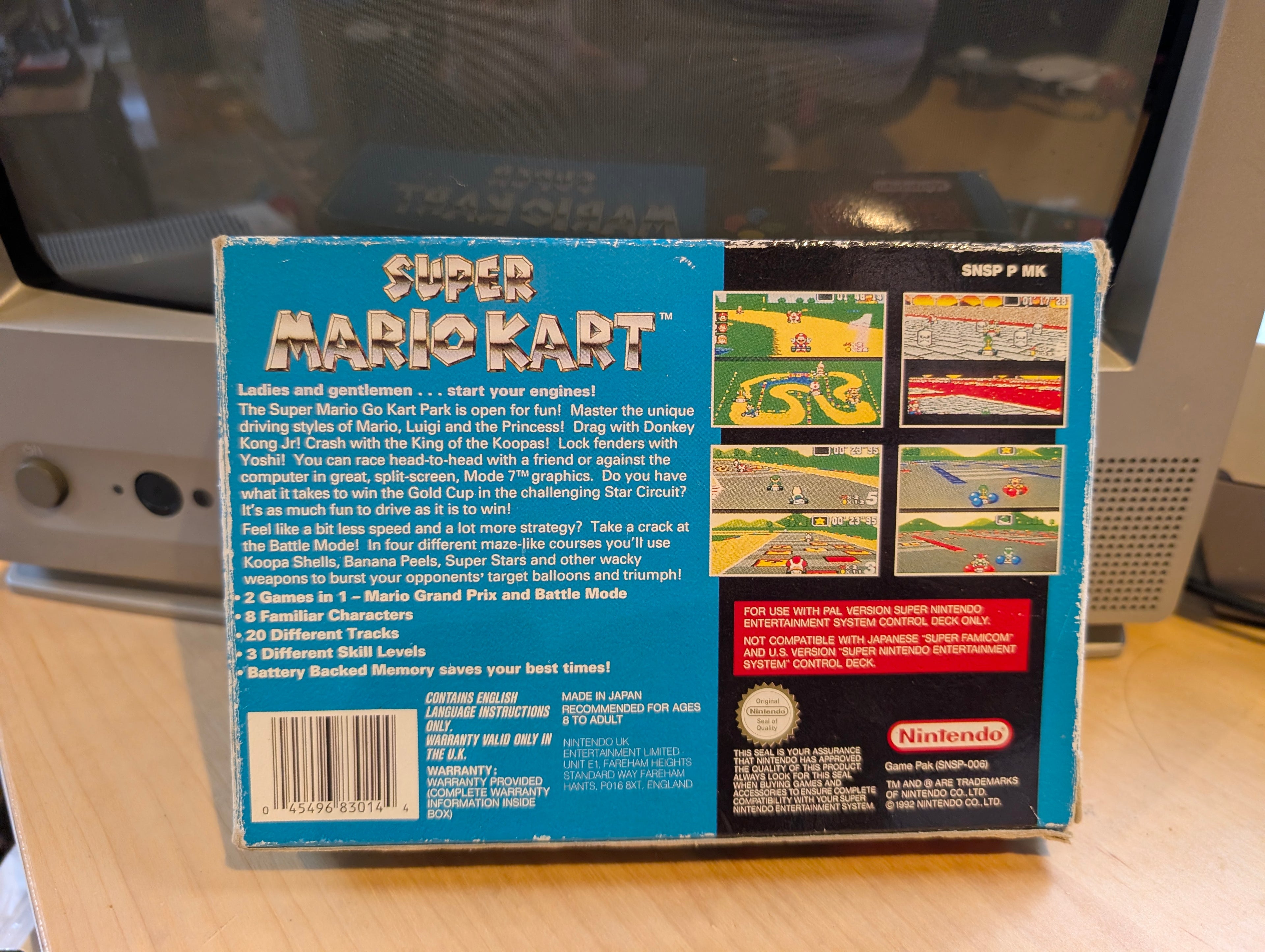Super Mario Kart - SNES / Super Nintendo - VGC - CIB - All Inserts - Sonic Sam