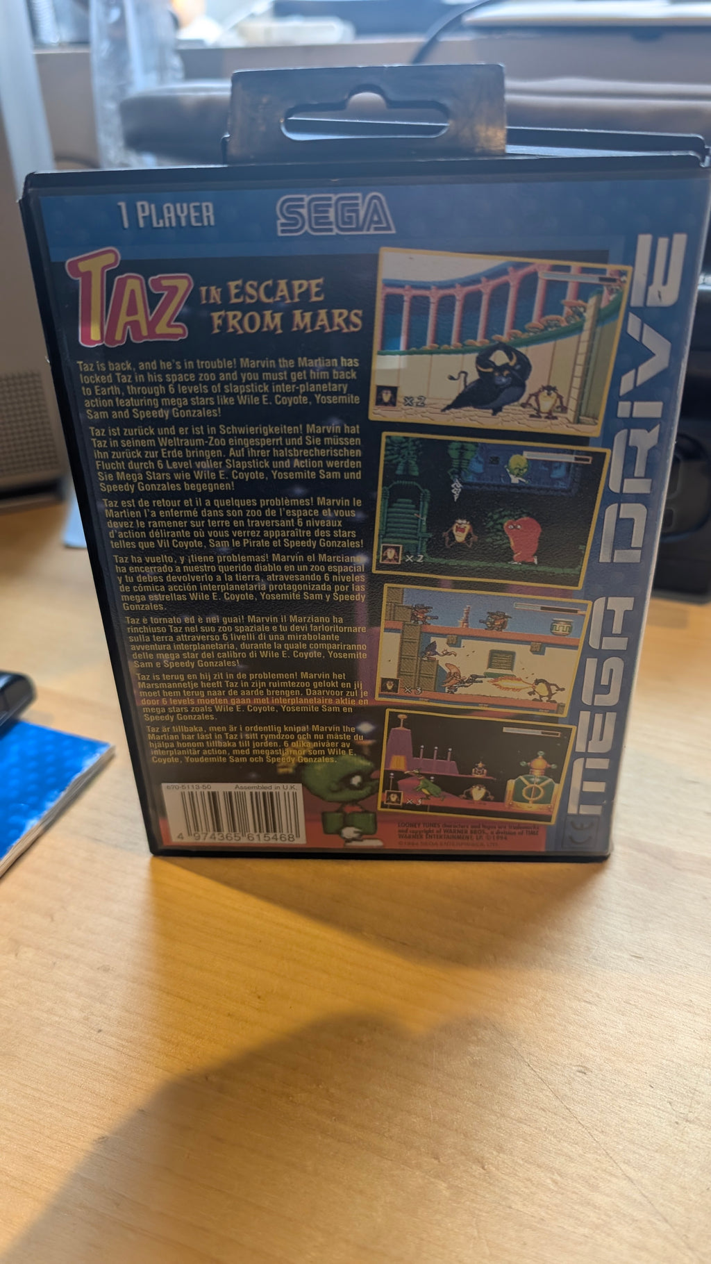 Taz In Escape From Mars - Sega Mega Drive - CIB - Tested & Working