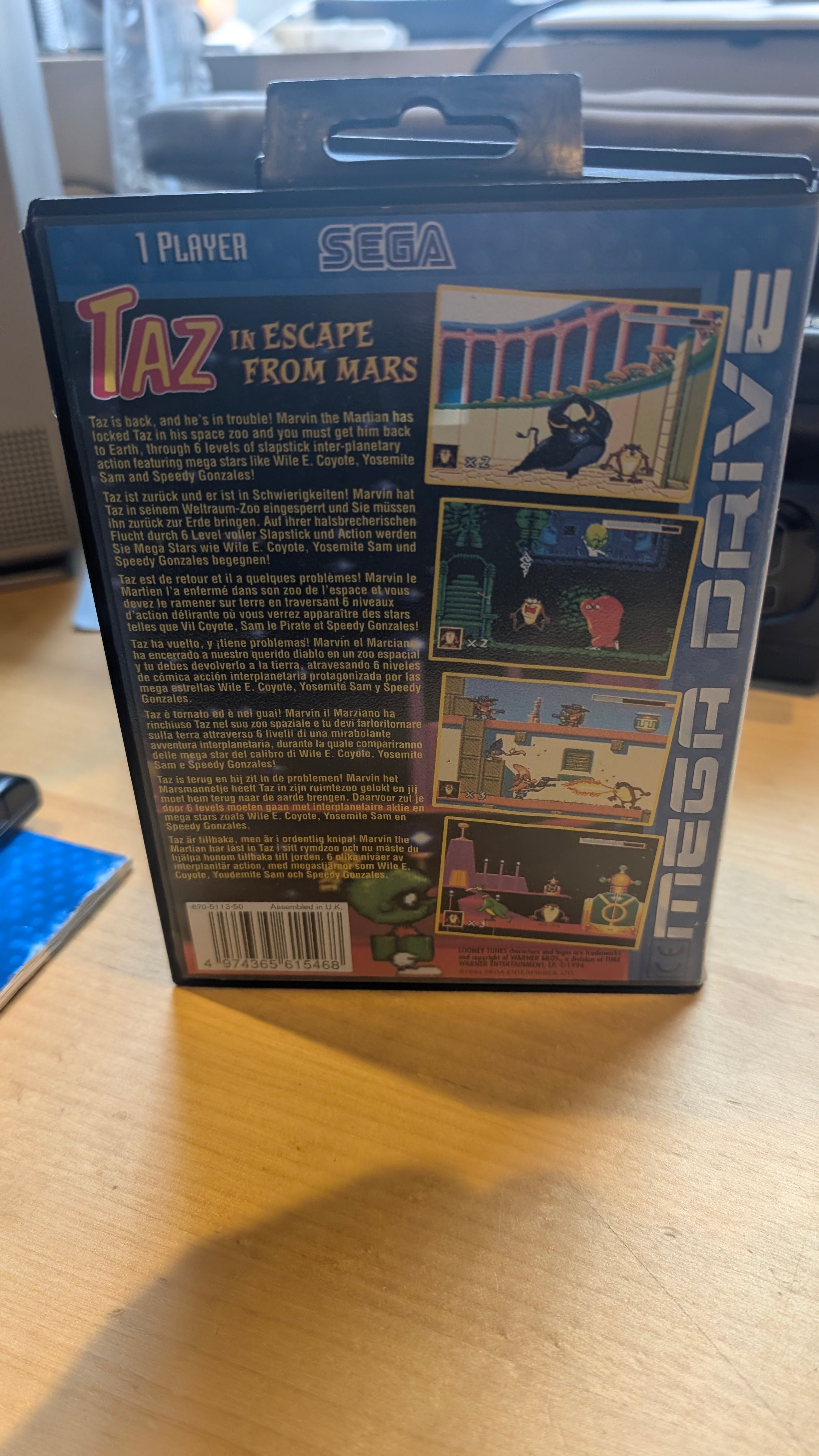 Taz In Escape From Mars - Sega Mega Drive - CIB - Tested & Working