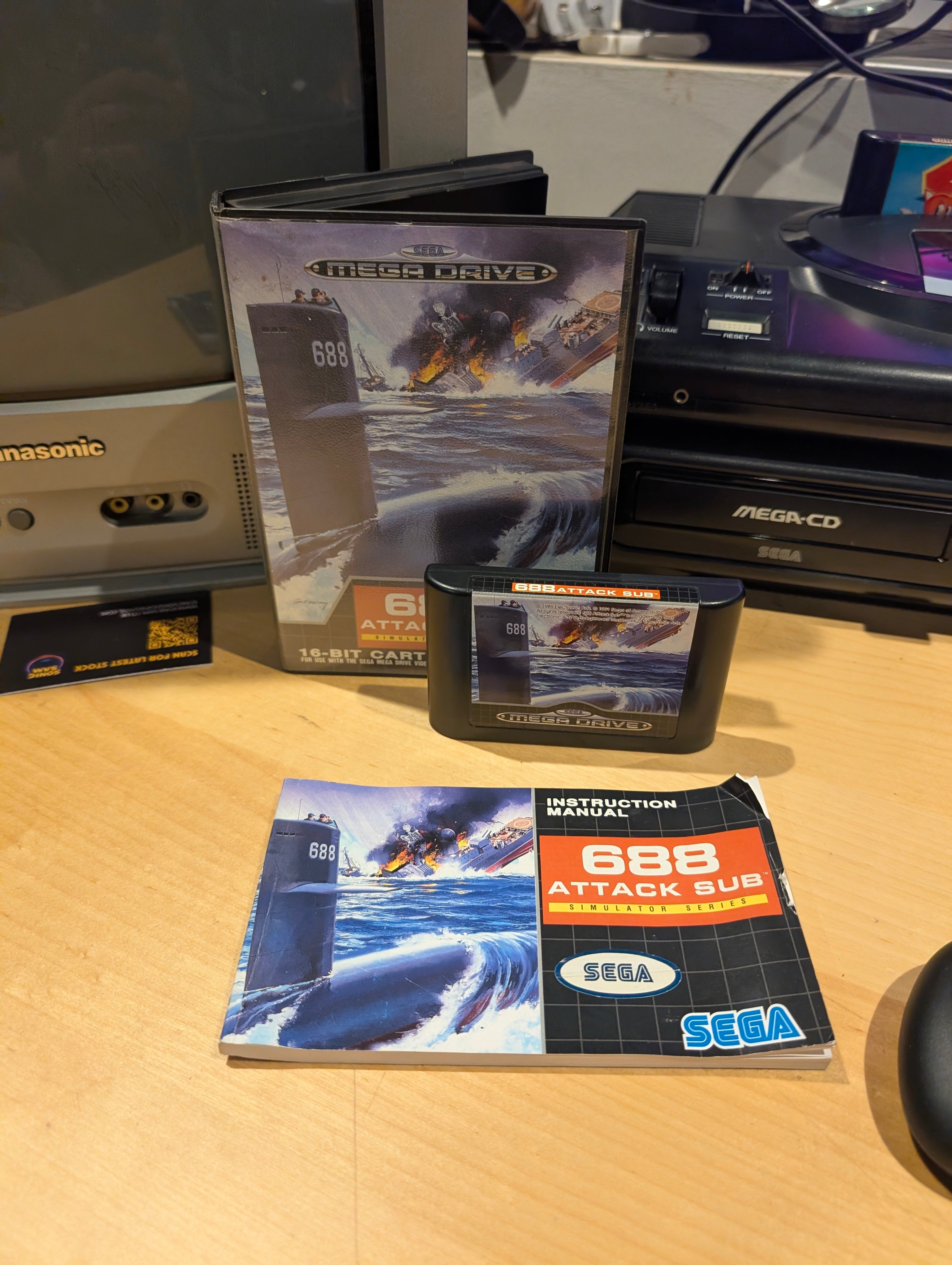 688 Attack Sub - Sega Mega Drive - CIB - Tested & Working