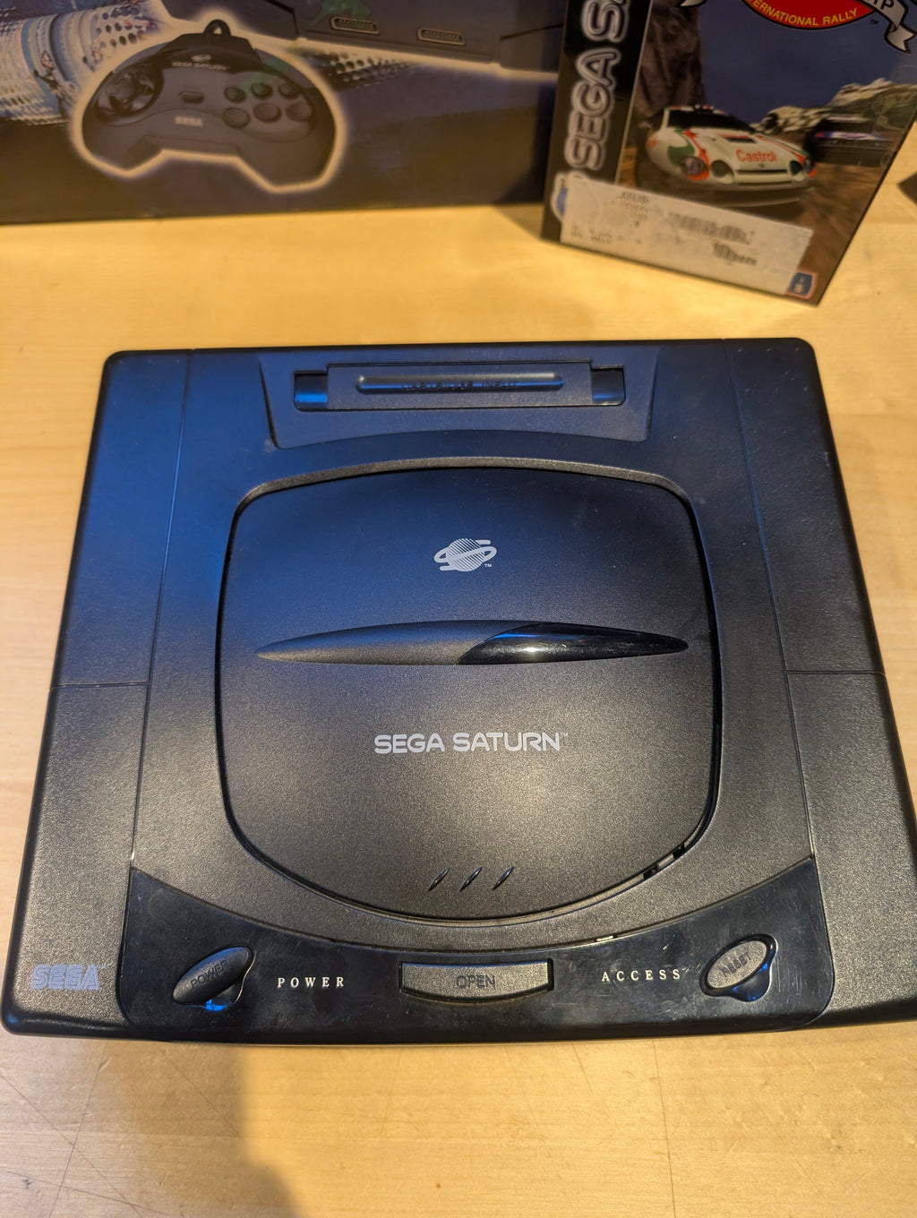Sega Saturn With Sega Rally - Boxed with Cables & Games - Tested & Working