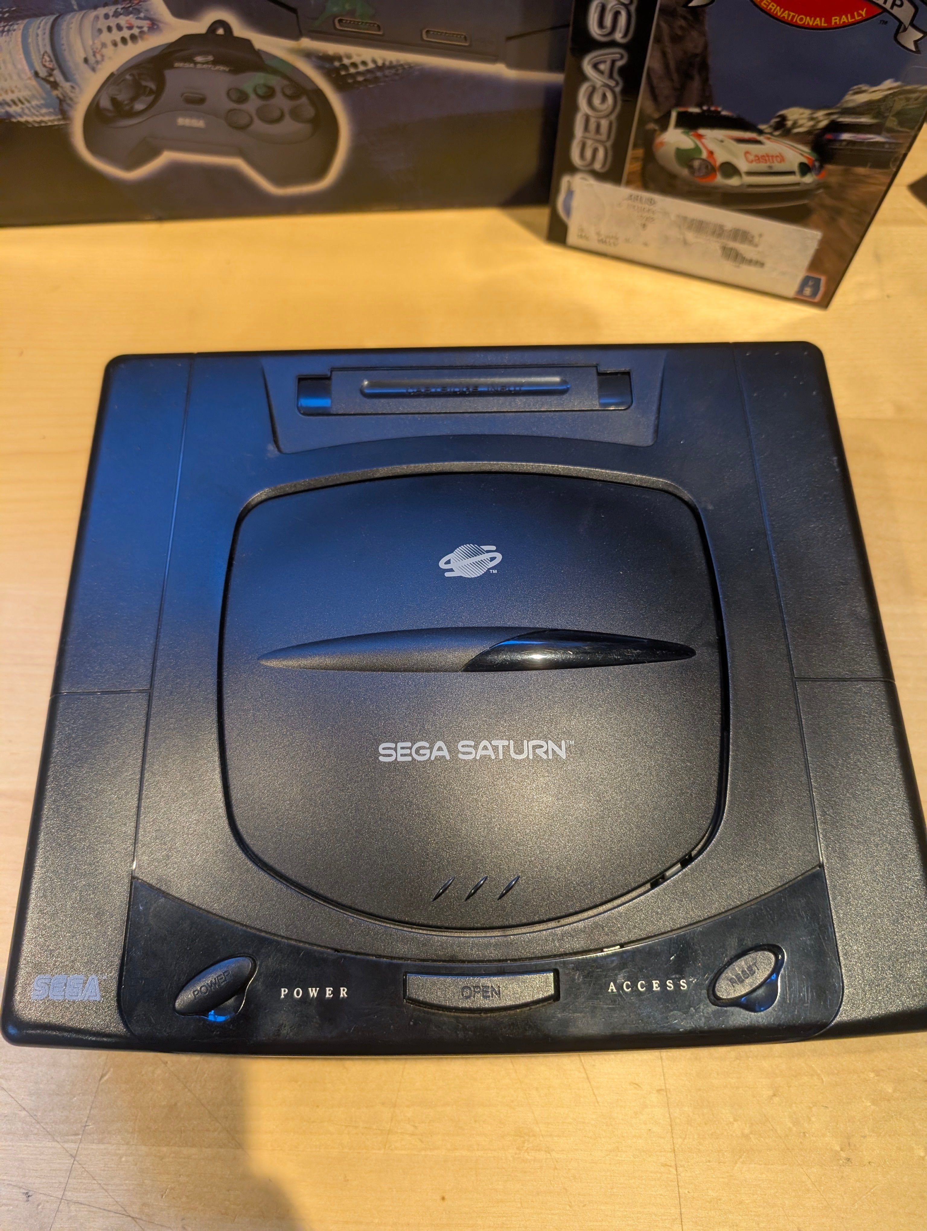 Sega Saturn With Sega Rally - Boxed with Cables & Games - Tested & Working