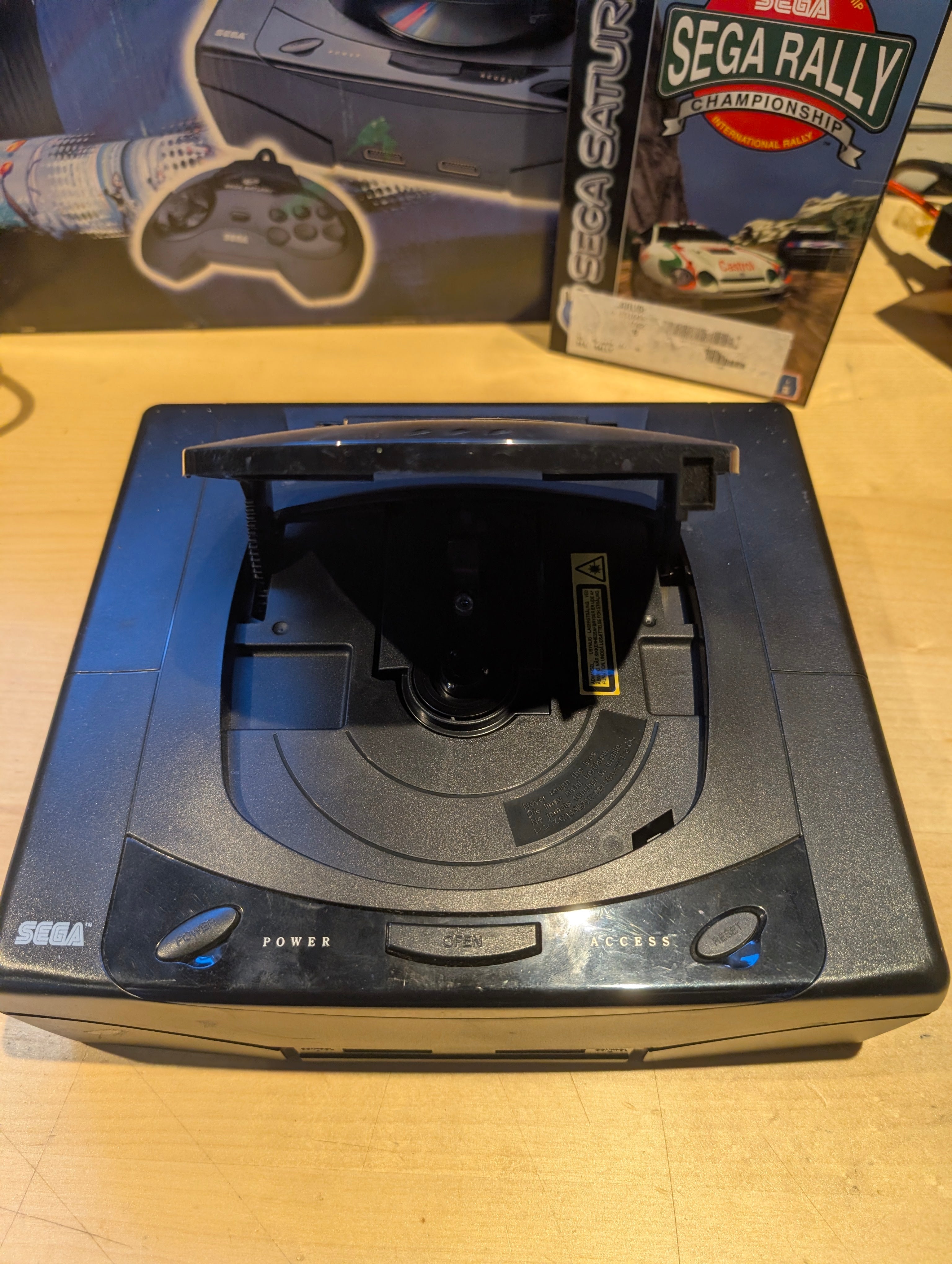 Sega Saturn With Sega Rally - Boxed with Cables & Games - Tested & Working