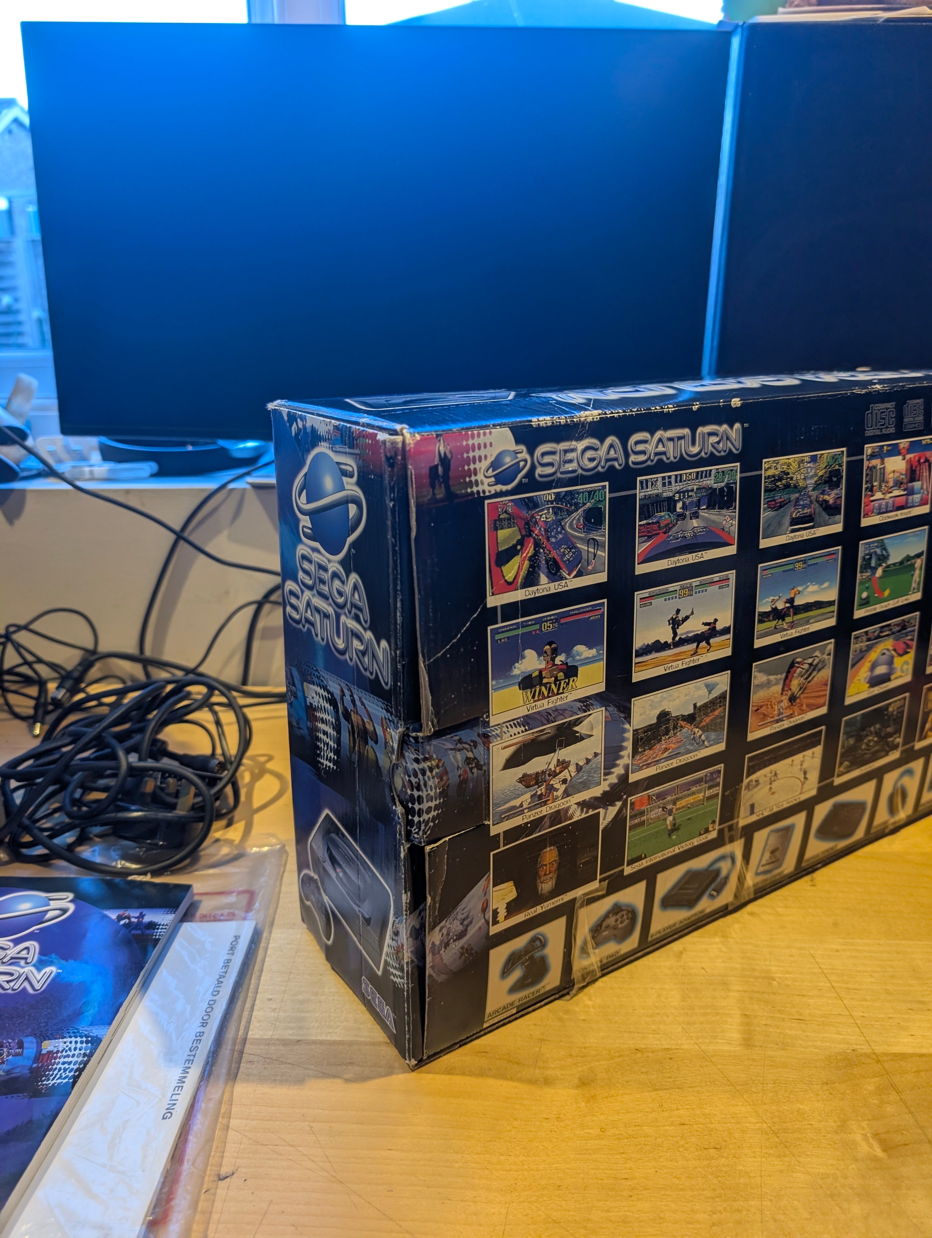 Sega Saturn With Sega Rally - Boxed with Cables & Games - Tested & Working