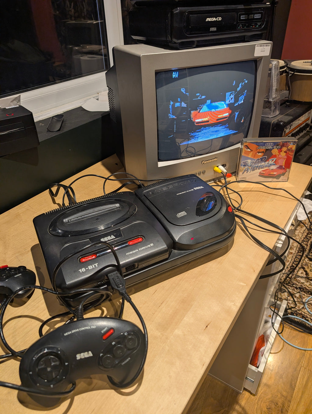 Sega Mega Drive 2  + Boxed Mega CD 2 Bundle - 2 Controllers - Tested & Working