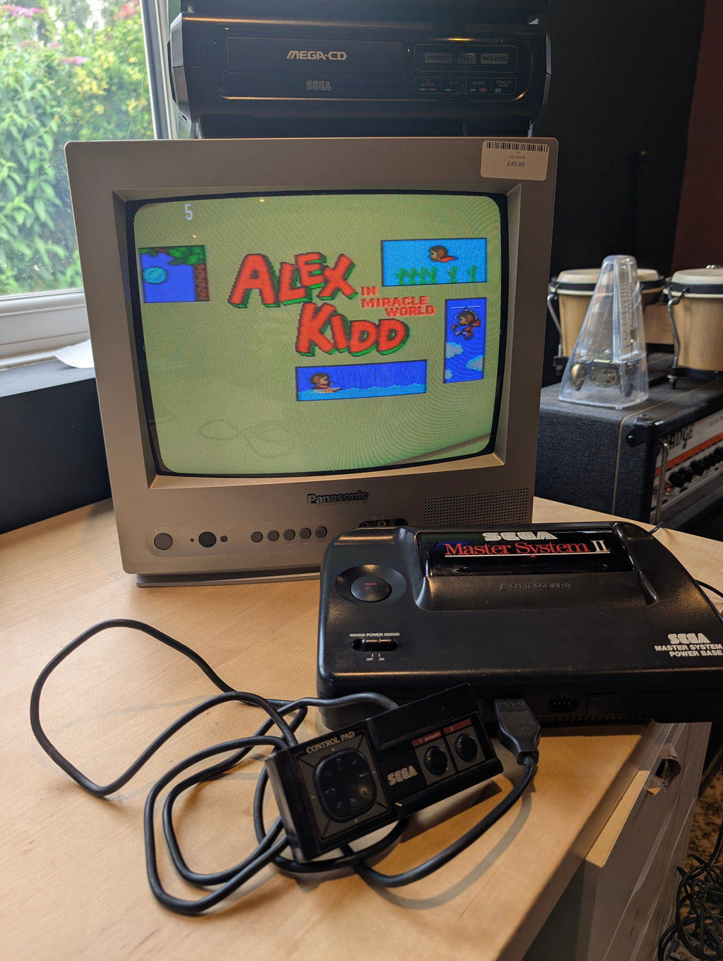 Sega Master System II Console Bundle - Alex Kidd Built-In - 2 Games - Tested