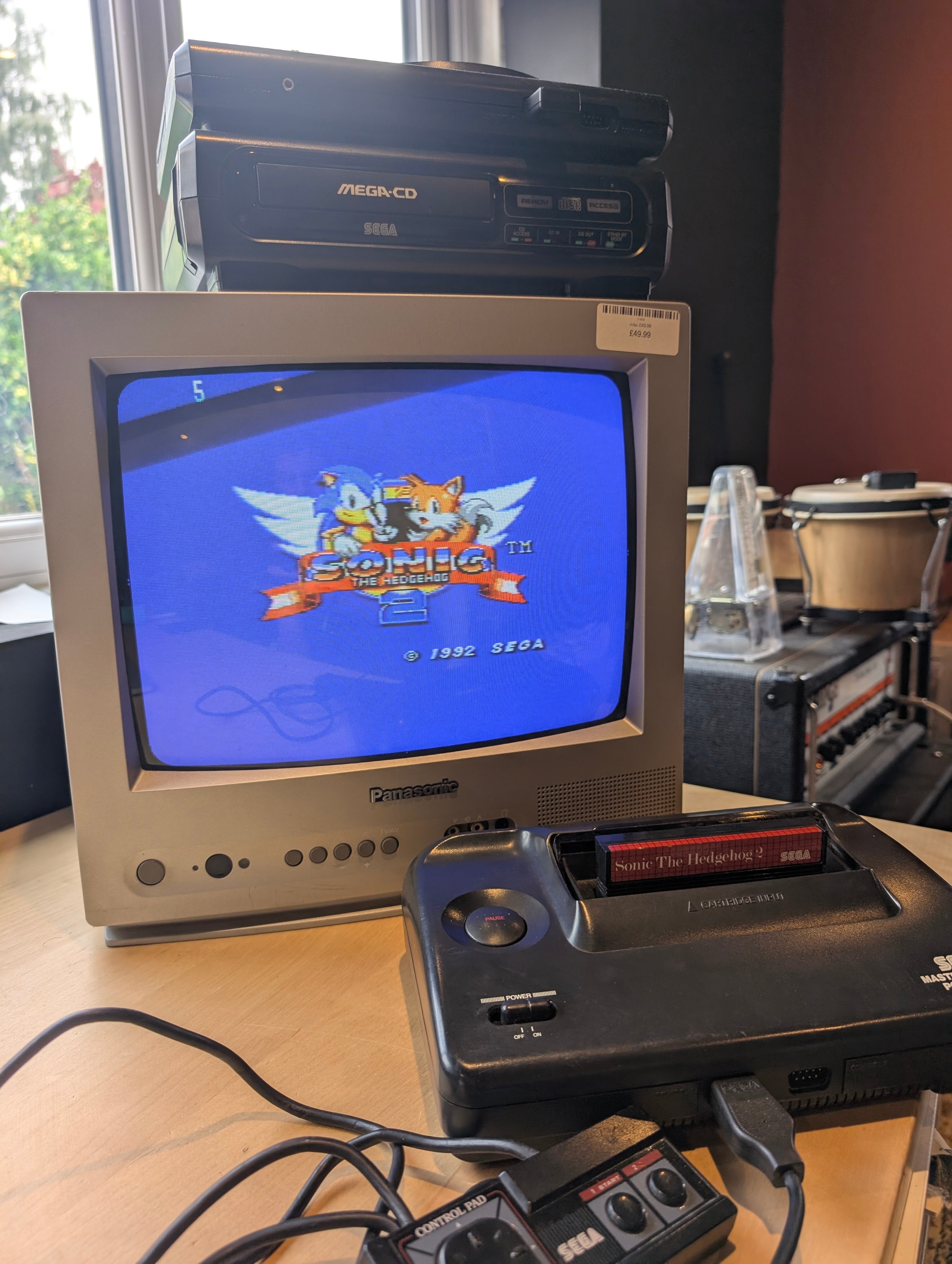Sega Master System II Console Bundle - Alex Kidd Built-In - 2 Games - Tested